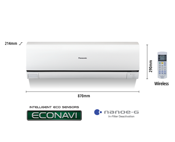 1.5HP ECONAVI Non-Inverter Deluxe Air Conditioner CS-C12PKH (CU-C12PKH)